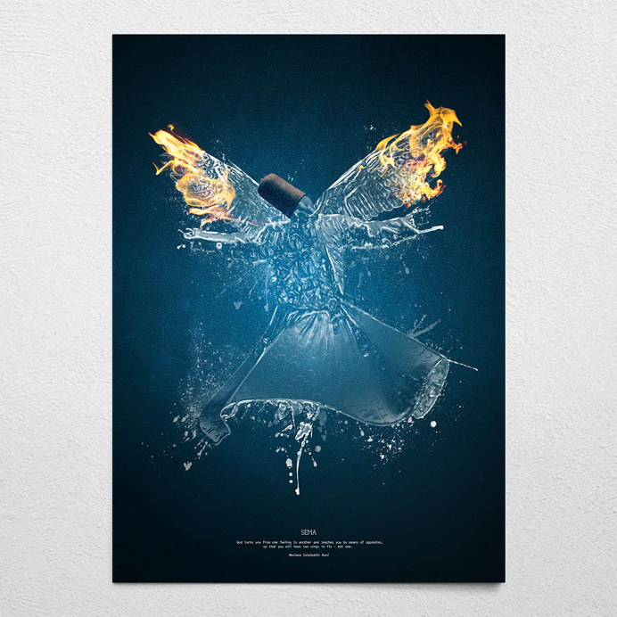 #sema #darkblue #poster #wallart #mevlana #wings #mystic