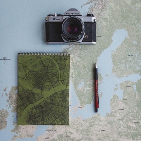Sketchbook with a map justmaps.co #map #scetchbook #design #notebook #gift #idea