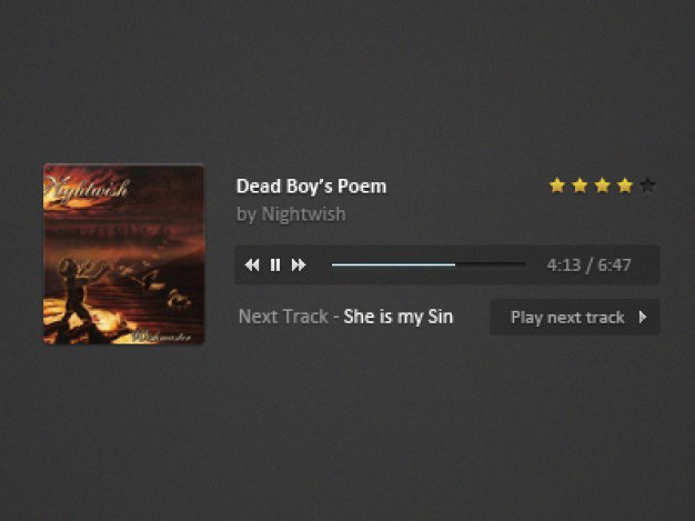 Small music player ui elements Free Psd. See more inspiration related to Music, Design, Elements, Ui, Design elements, Psd, Player, Music player, Horizontal and Small on Freepik.