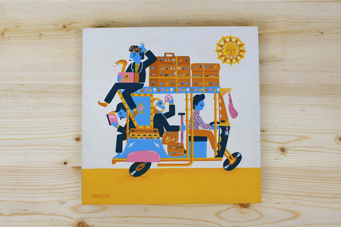 Bajaj - Jayde Fish Wes Anderson inspired art show @SpokeArt SF #wes #anderson #illustration #art #dad #bad