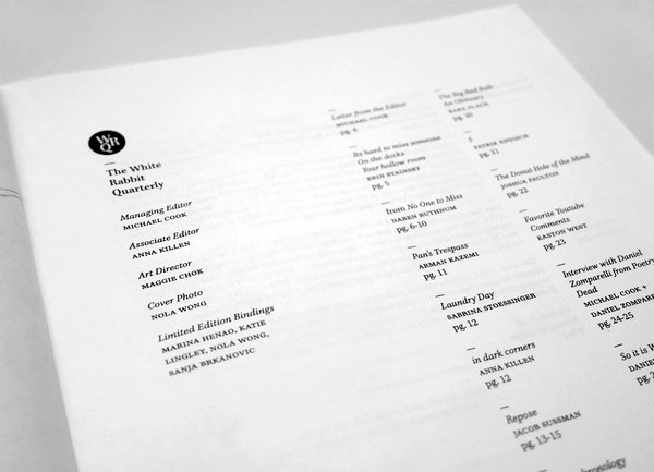 White Rabbit Quarterly #layout