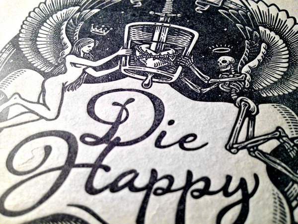 Die Happy #heart #skeleton #bob #angel #case #coaster
