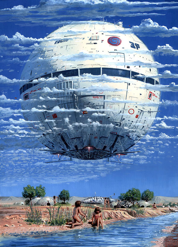 Peter Elson - M̲elt #clouds #tribe #sky #design #fi #sci #space #illustration #star #painting #surreal #death