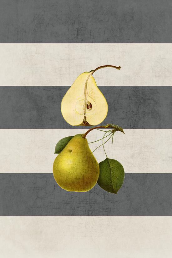 botanical stripes - pear by Her Art