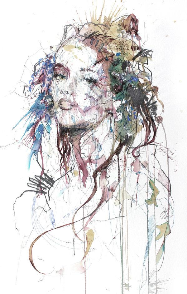 COLLISION on Behance, Ariana Perez #expressive #splatter #watercolor #woman