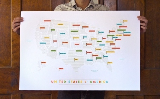 These Are Things / American Flags Map #silkscreen #design #graphic #map #cartography #poster