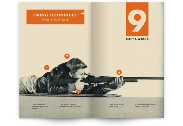 You Can Be an Expert Rifleman on Behance #rifle #shooting #orange #book #publication #vintage #layout #editorial
