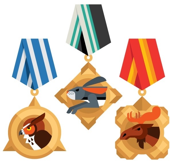 NIKE Animal Badges Always With Honor #illustration #animal #always with honor #medal