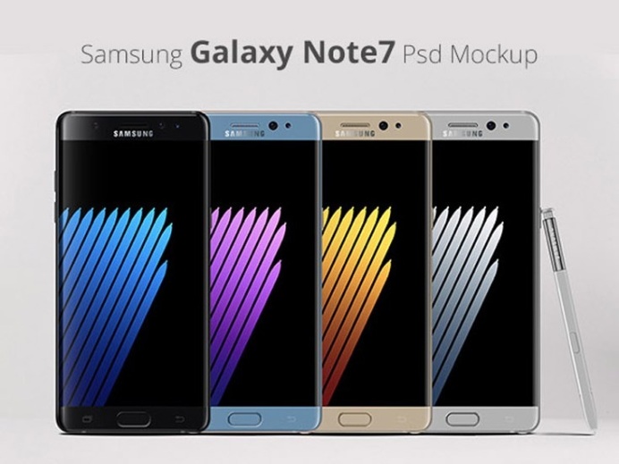 Free Samsung Galaxy Note 7 Mockup