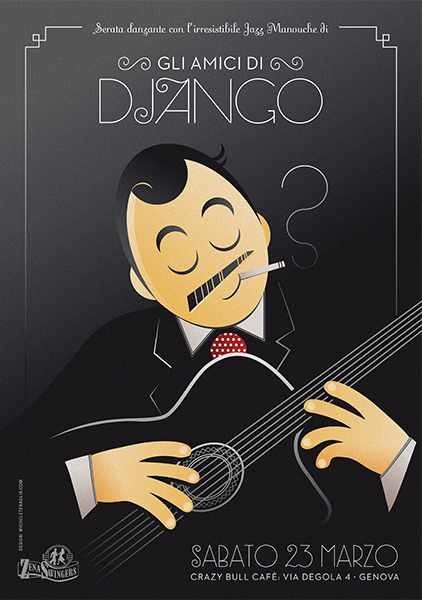 #poster #vintage #retro #lindy hop #swing #djangoreinhardt #manouche #gipsyjazz #micheletenaglia