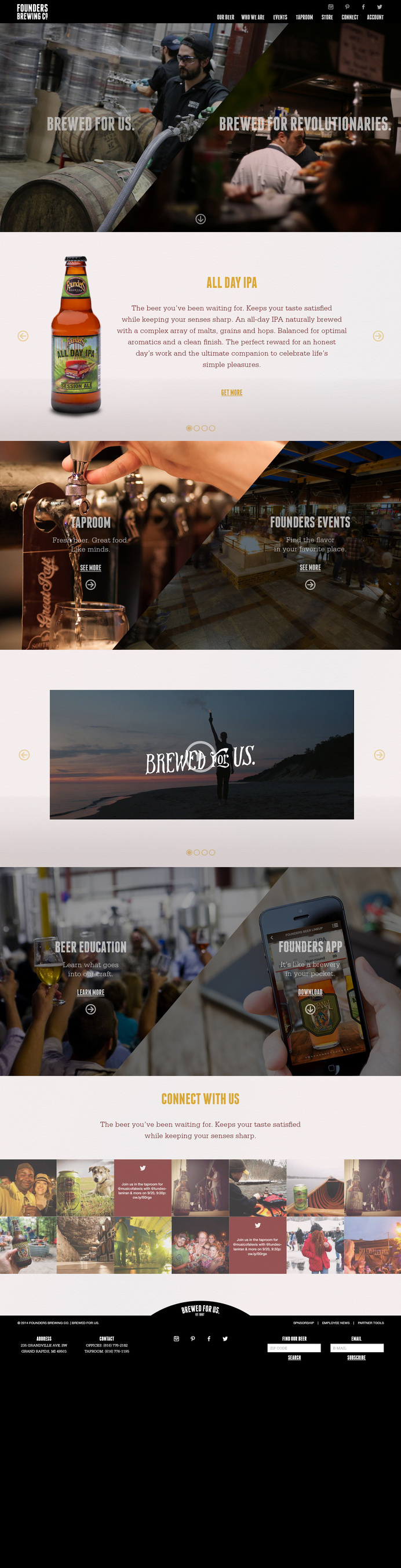 Concept for Founders Brewing website #beer #interactive #design #concept #web