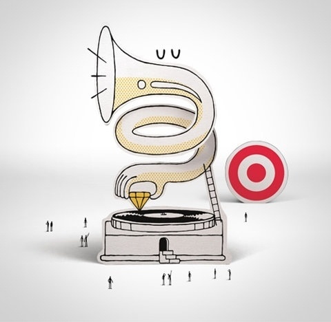 FFFFOUND! | steven_harrington_target01.jpg (500×488) #target #grammophone #harrington #steven