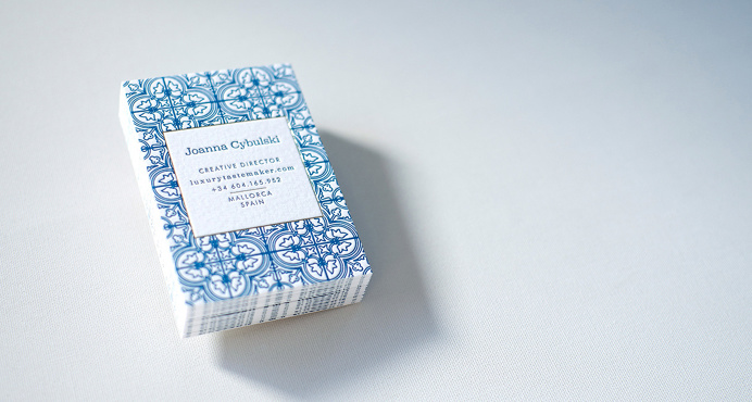 MALLORCA INSPIRED LETTERPRESS BUSINESS CARD