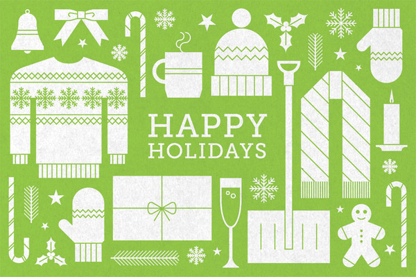 Holiday_card_2013 #icon #card #print #texture #illustration #holiday #greeting #postcard #humor #green