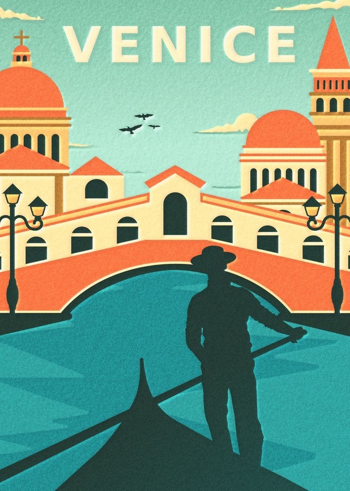 "Venice" Poster Print on metal by Sam Kal