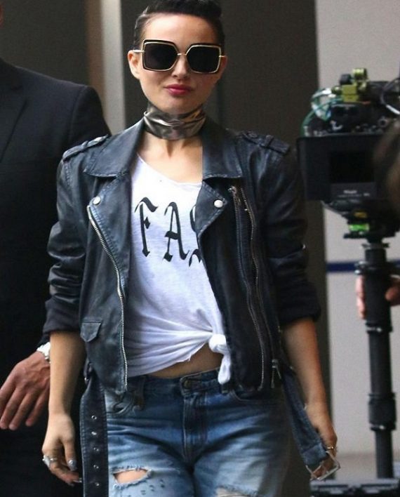 Natalie Portman Vox Lux Motorcycle Leather Jacket (2)
