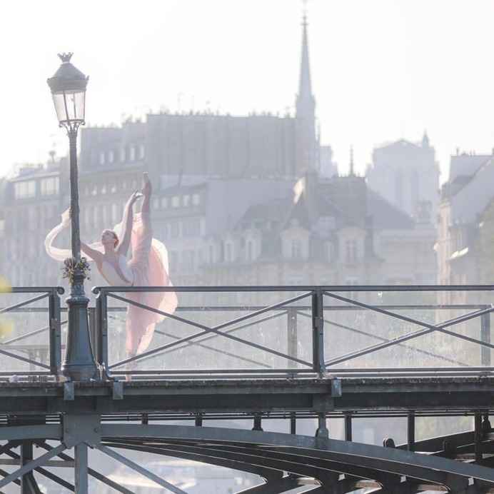 Dancing Ballerinas in the Streets of Paris by Magdalena Martin