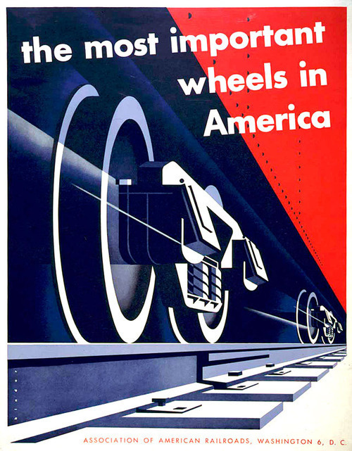 agi open london:Joseph Binder — Association of American Railroads (1952) #train #illustration #vintage #poster