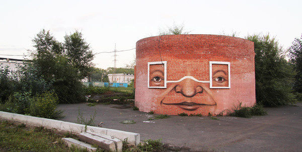 street art by nomerz transforms derelict structures #novgorod #nizhniy #art #street