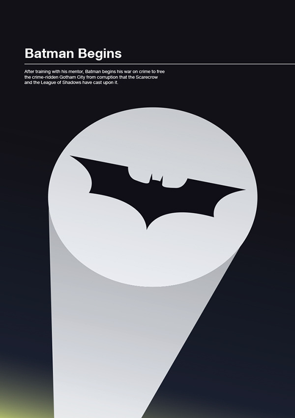 Minimalist Movie Posters on Behance #movie #minimalism #batman #poster #begins #minimalist