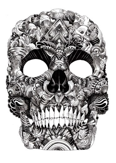 370x520.jpeg (JPEG Image, 370 × 520 pixels) #ink #iain #illustration #skull #macarthur