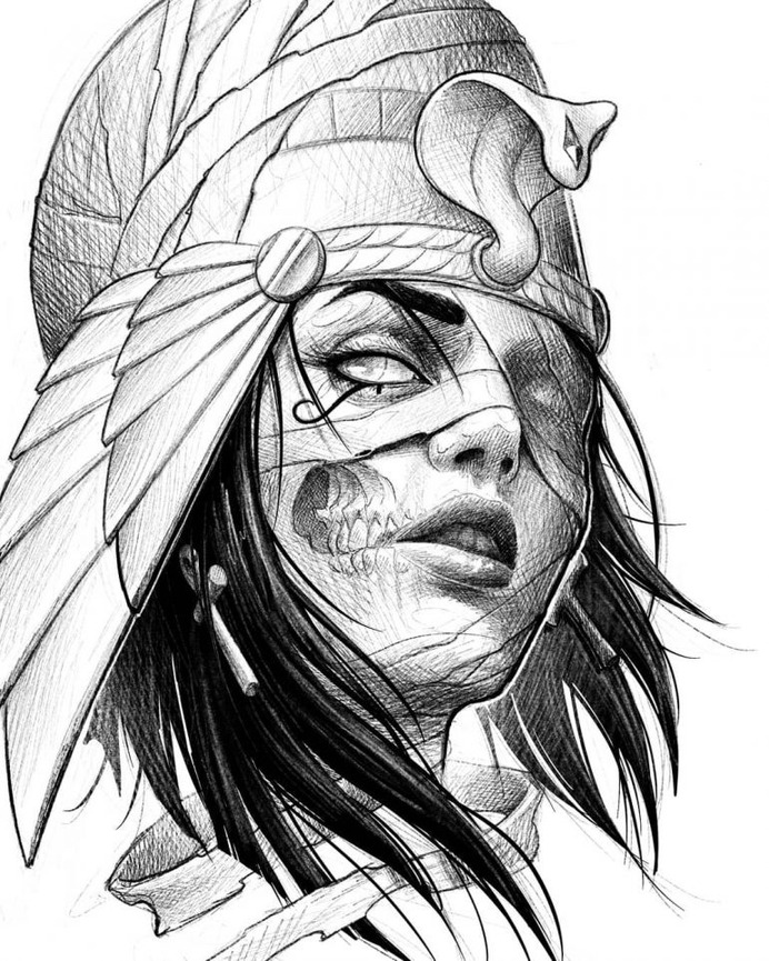 Cleopatra Tattoo Sketch