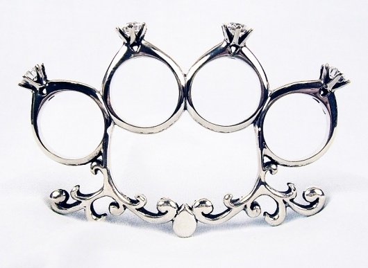 'til death do us part knuckle duster | kate bauman | contemporary enamel, jewelry, art & design #jewelry #form #mashup #knuckle #engagement