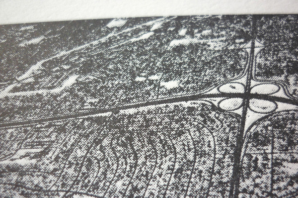 art of flight meganprycedesigns.com #halftone #streets #white #printmaking #city #letterpress #black #illustration #and #typography