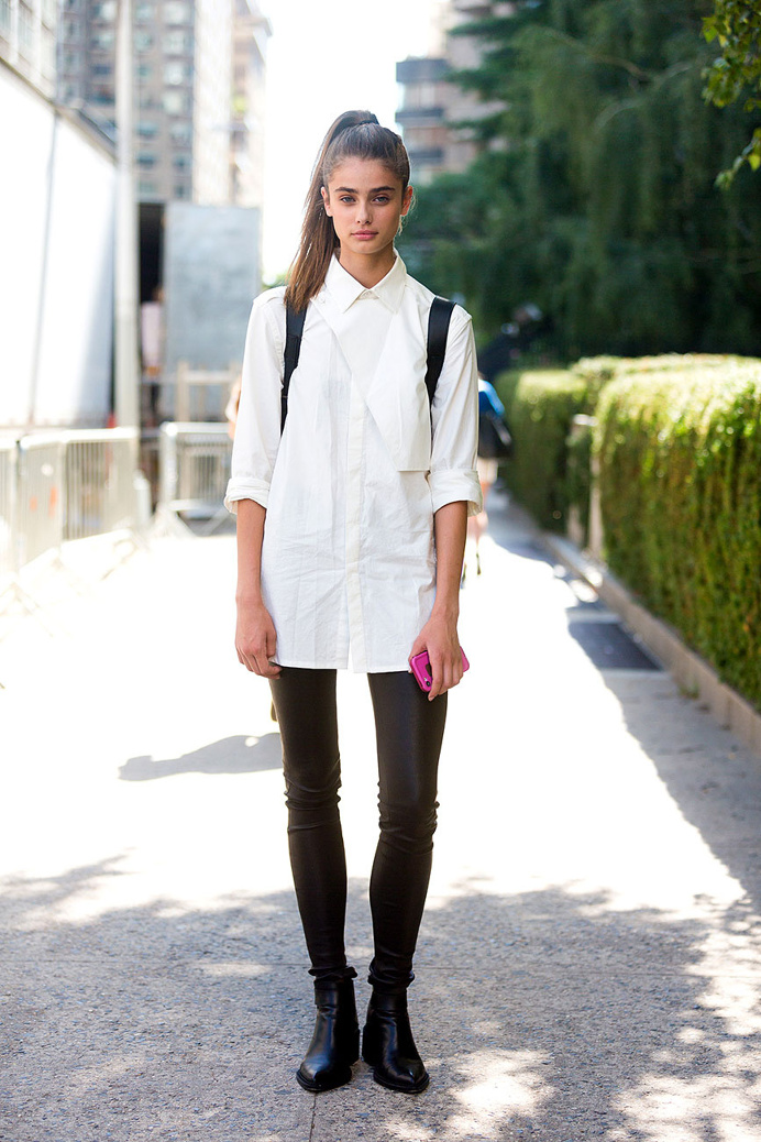 Model Street Style:Taylor Marie Hill's Classic White Shirt - The Front Row View