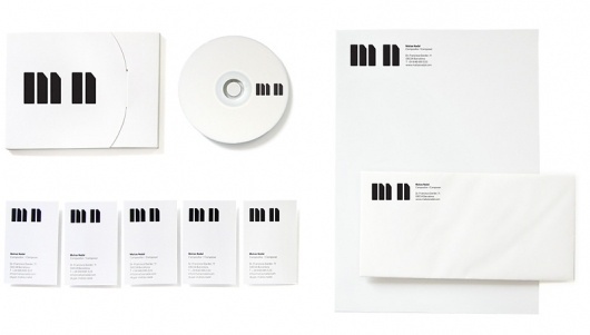 Matías Nadal. Compositor : Rocío Martinavarro- initials spelt from piano keys. #logo #modernist #stationary #lo