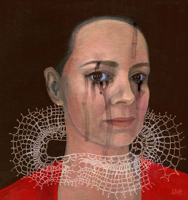 Portraits on Behance #portrait #lace #painting