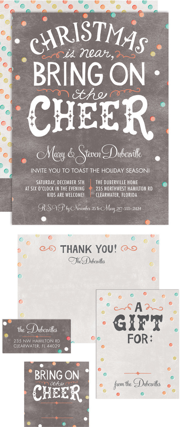 Holiday Invitation Suite, © Petite Alma for Tiny Prints, 2013 #lettering