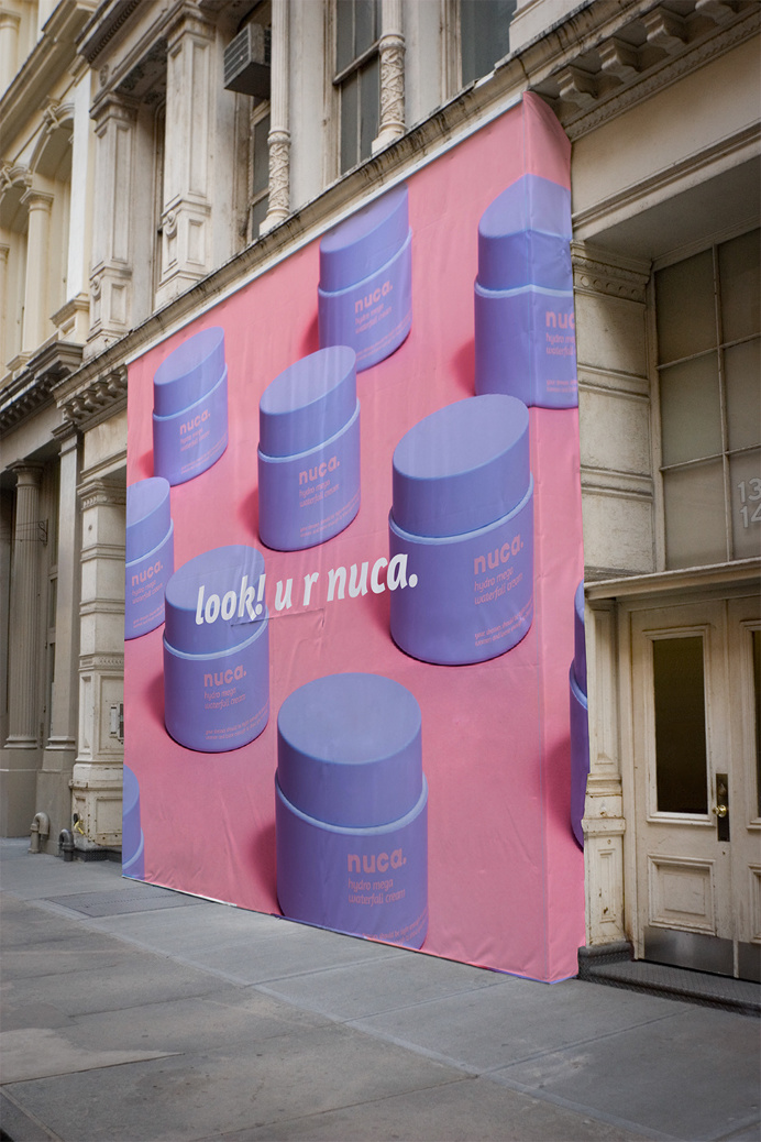 nuca Brand corporate Design branding by eggplant factory beauty cosmetic cosmetics beautiful pink violet typography minimal japan branding g