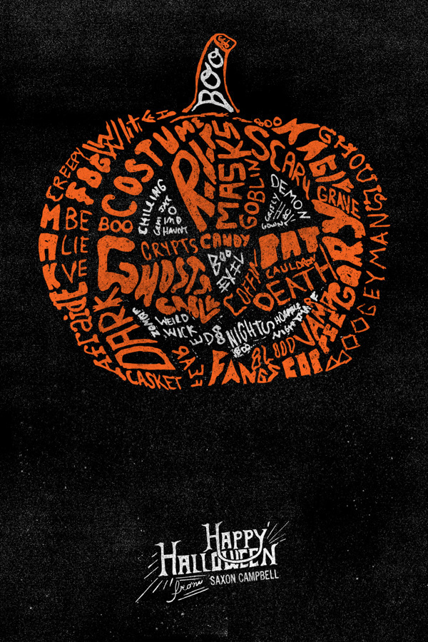 Many Types of Halloween on Behance, Saxon Campbell #drawn #hand #typography