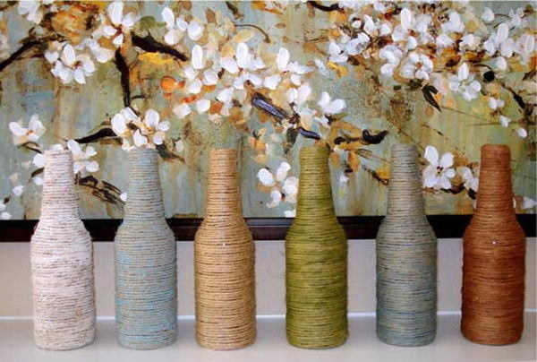 Homemade Wine Bottle Crafts #diy #craft #wine #bottle