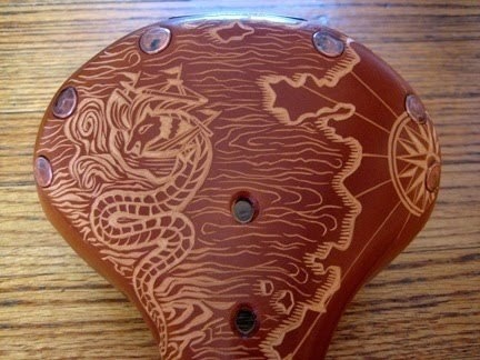 If It's Hip, It's Here: Leather Engraved Brooks Saddle Bicycle Seats By Kara Ginther #packaging
