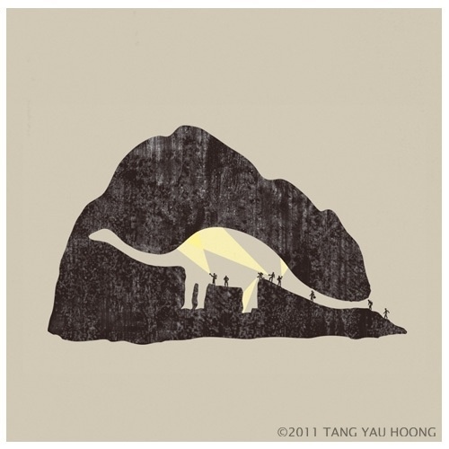 The Art of Negative Space. on the Behance Network #yau #illustration #explorers #tang #dinosaur #hoong