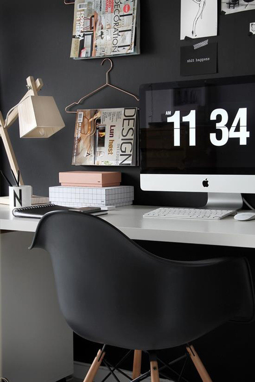 THE FRESH COLLECTIVE #lamp #black #wood #desk #imac #eames