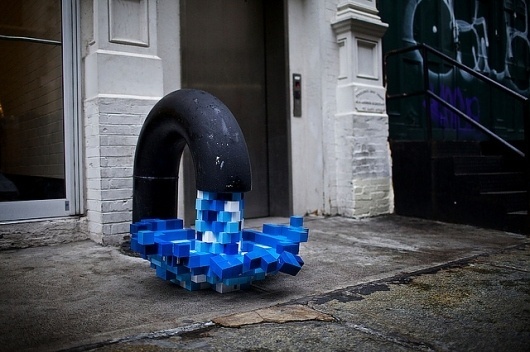 Pixel Pour 2.0 #sculpture #water #installation #art #street #pixels