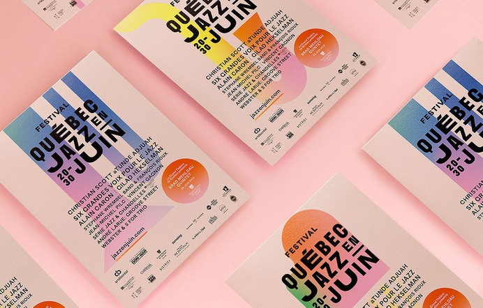Festival Québec Jazz en Juin - Mindsparkle Mag MamboMambo designed the identity for Jazz en Juin – a new music festival located in Québec city. Its long name was the starting point for the typographic concept. #logo #packaging #identity #branding #design #color #photography #graphic #design #gallery #blog #project #mindsparkle #mag #beautiful #portfolio #designer