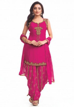 Stylish Pink Punjabi Suits Party Wear