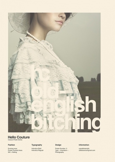 Hello Couture (with Love 22) on the Behance Network #girl #sans #poster #helvetica #typography