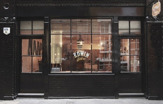 Edwin Europe - London Store #black #store #paint #fashion #typography