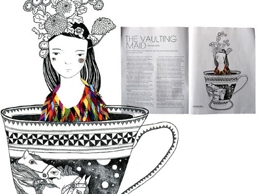 The Big Issue - Catherine Campbell #illustration #teacup #girl