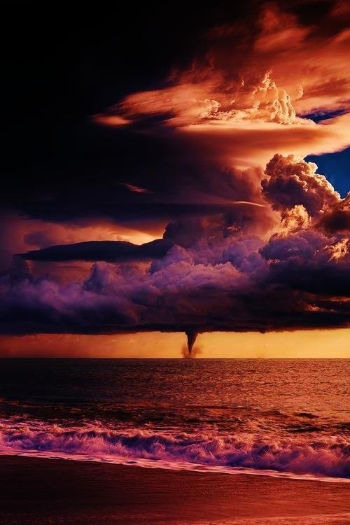 storm #clouds #tornado #water #sky #photo #air #orange #landscape #photography #sea #storm #atmosphere #sunset