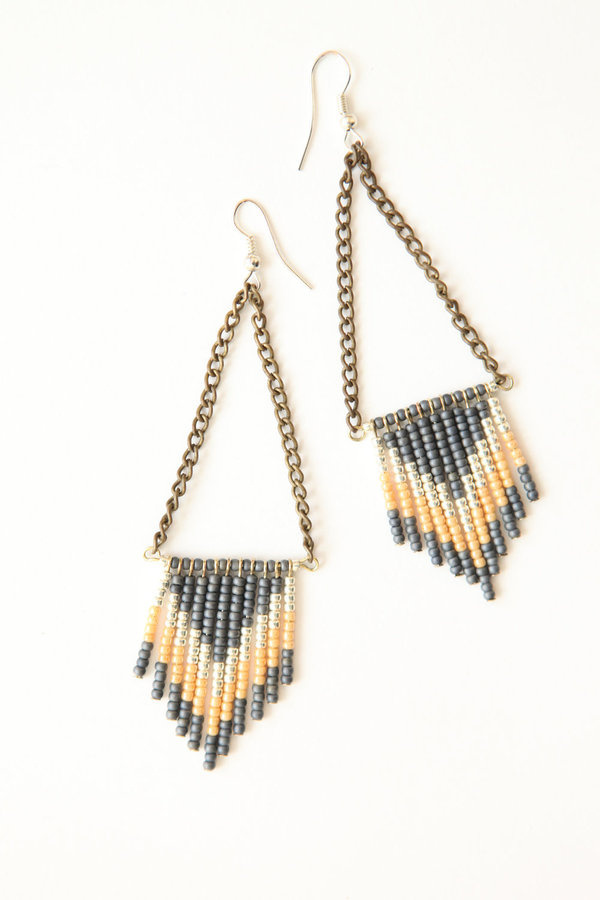 Chevron seed bead earrings #earrings #jewelry