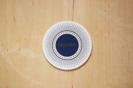 design work life » cataloging inspiration daily #cheers #pattern #gold #type #blue #coaster