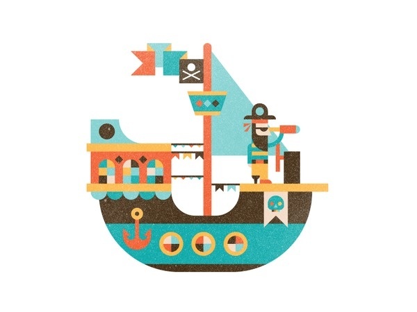 pirate boat #illustration