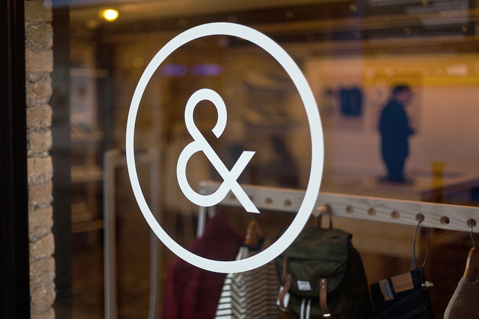 Indigo & Cloth by Designgoat #store #shop #logo #window #ampersand #interior