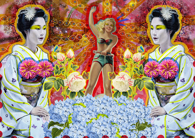Se va | Peperina Magenta #creative #arte #amor #woman #color #digital #ilustraciã³n #vintage #ilustration #art #collage #colour #love #work